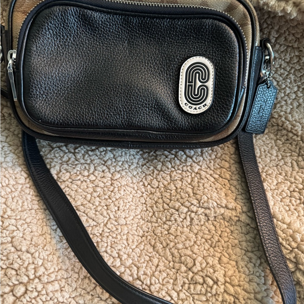 Coach Black and Tan Crossbody Bag